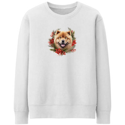 Christmas Chow Wreath Womens Sweatshirt Dog Owner Her Xmas Sweater Men Women ...