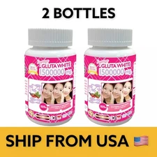Supreme Gluta White 1500000Mg Whitening Anti Aging Reduce Softgel 30pc 2 Bottele