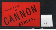 South Eastern & Chatham Railway SE&CR - Luggage Label (37) Grove Ferry-Cannon St