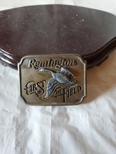 Vintage 1980 Remington First In The Field Belt Buckle Made in U.S.A.