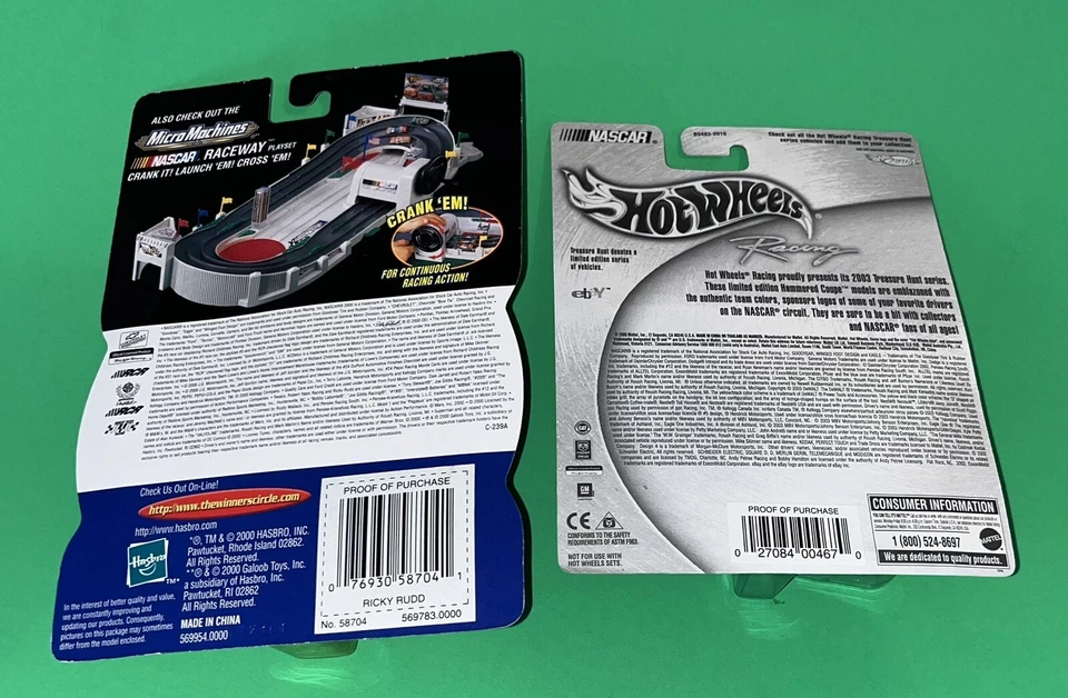2000 Winners Circle R. Rudd Marines & 2003 Hot Wheels G. Biffle Treasure Hunt - Image 2 of 2
