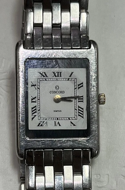 Reloj de cuarzo súper delgado CONCORD Delirio de acero inoxidable TANQUE 3 mm para dama *LEER* Foto 2 de 4