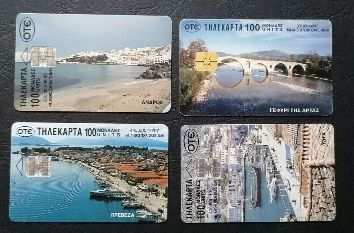  GREECE 1997 lot of  4  PHONE CARDS  USED  OTE 