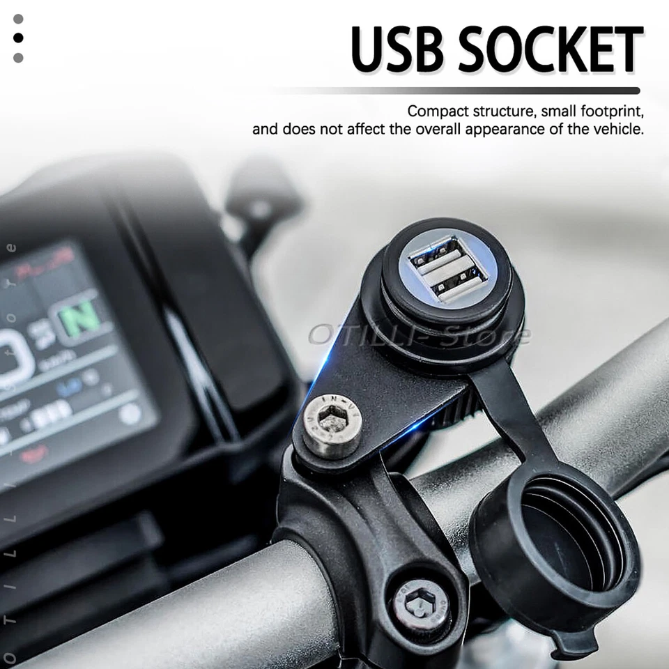 Adaptador USB doble alimentación de CA para YAMAHA MT-09 FZ09 XSR900 Tracer 900 MT07 XSR700 Foto 3 de 4