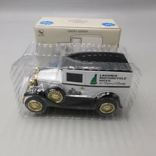 NEW SC SPEC CAST Die Cast Model A LACONIA MOTORCYCLE VAN Locking Bank Key 1/25