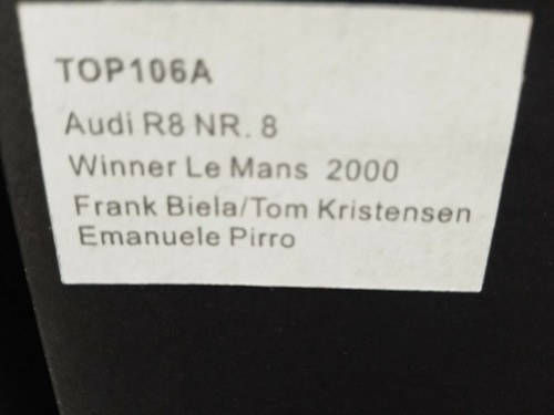 TopMarques Audi R8 #8 Kristensen winner 24h Le Mans 2000 1/18 TOP106A - Foto 3 di 3