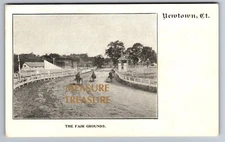 C.1905 NEWTOWN, CT CONNECTICUT FAIR GROUNDS HORSE RACING POSTCARD P53