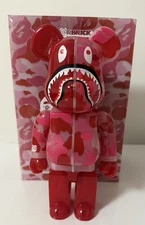 Bape Clear Camo Shark - Pink 400% only Bearbrick by Medicom Toy
