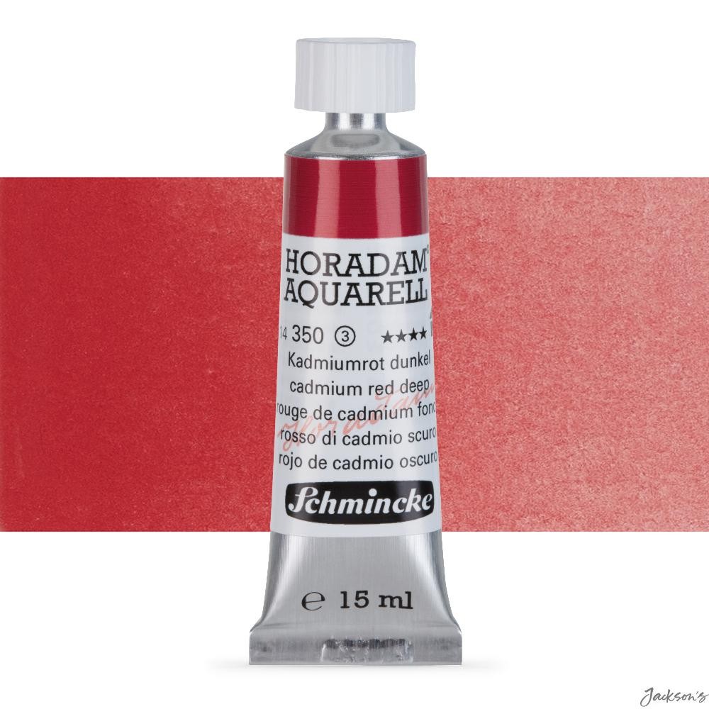 Schmincke Horadam Watercolour Paint Tube 15ml Cadmium Deep Red For Artists