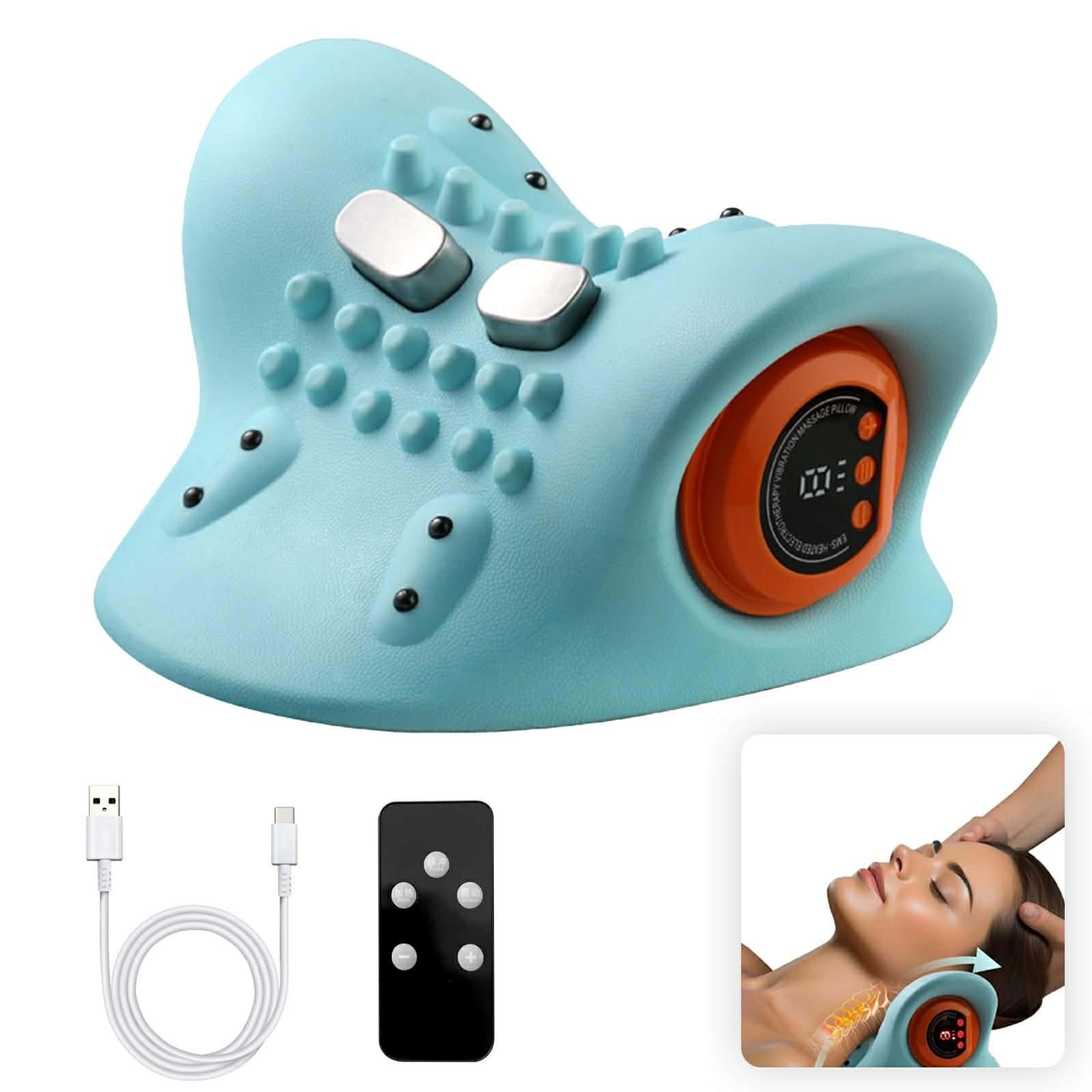 Masseur cervical EMS chauffant sans fil avec six modes de relaxation