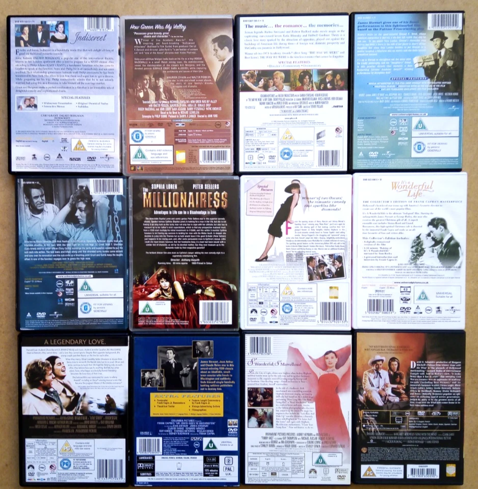 Classic Movies Films DVD Bundle Joblot Indiscreet Harvey Tiffany's Love Story - Image 2 of 2