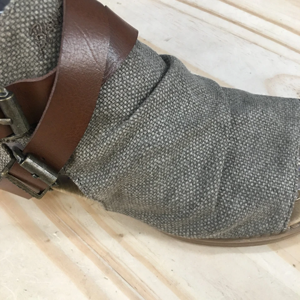 Sandalias Blowfish Malibu Para Mujer 6 Balla Informales Cremallera Gladiador Planas Tela Marrón Foto 3 de 4