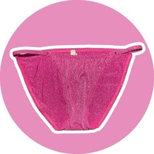 Victoria's Secret Glittery Pink Sparkly Bikini Panties 2022 Size Small NWT