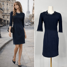 Etoile Isabel Marant Raw Edge Indigo Denim Sheath Dress Sz 2 Chic Modern