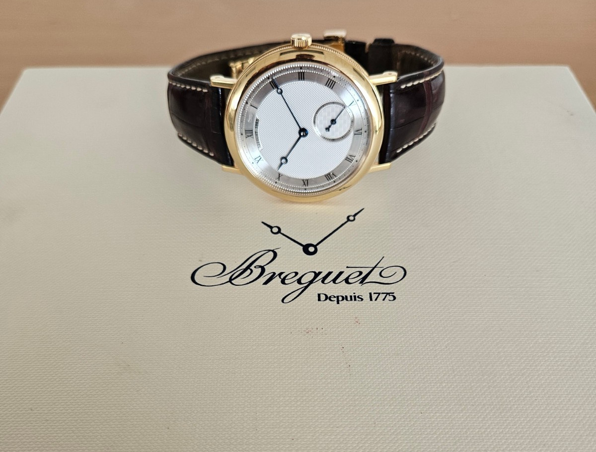 18CT GOLD BREGUET CLASSIQUE 5140/12/9W6 WATCH 18CT DEPLOYMENT CLASP, BOX PAPERS