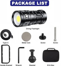 4500 Lumens LED Scuba Diving Light Bright Diving Flashlight 100M Rechargeable