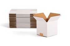 15 PCS Shipping Boxes 7x7x7 Inch White Corrugated Cardboard Mailing Storage
