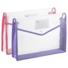 2 A4 Folders with Closure, Purple/Pink