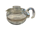 Vintage Pyrex Flameware 6-Cup Glass Tea Pot with Lid 8446-B