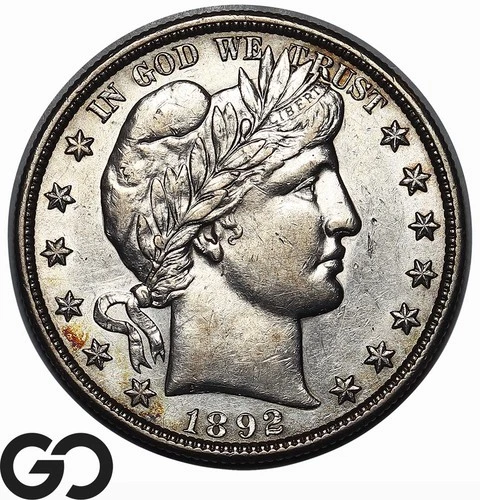 1892-S Barber Half Dollar, Mint Luster, Choice AU++/Unc Key Date!