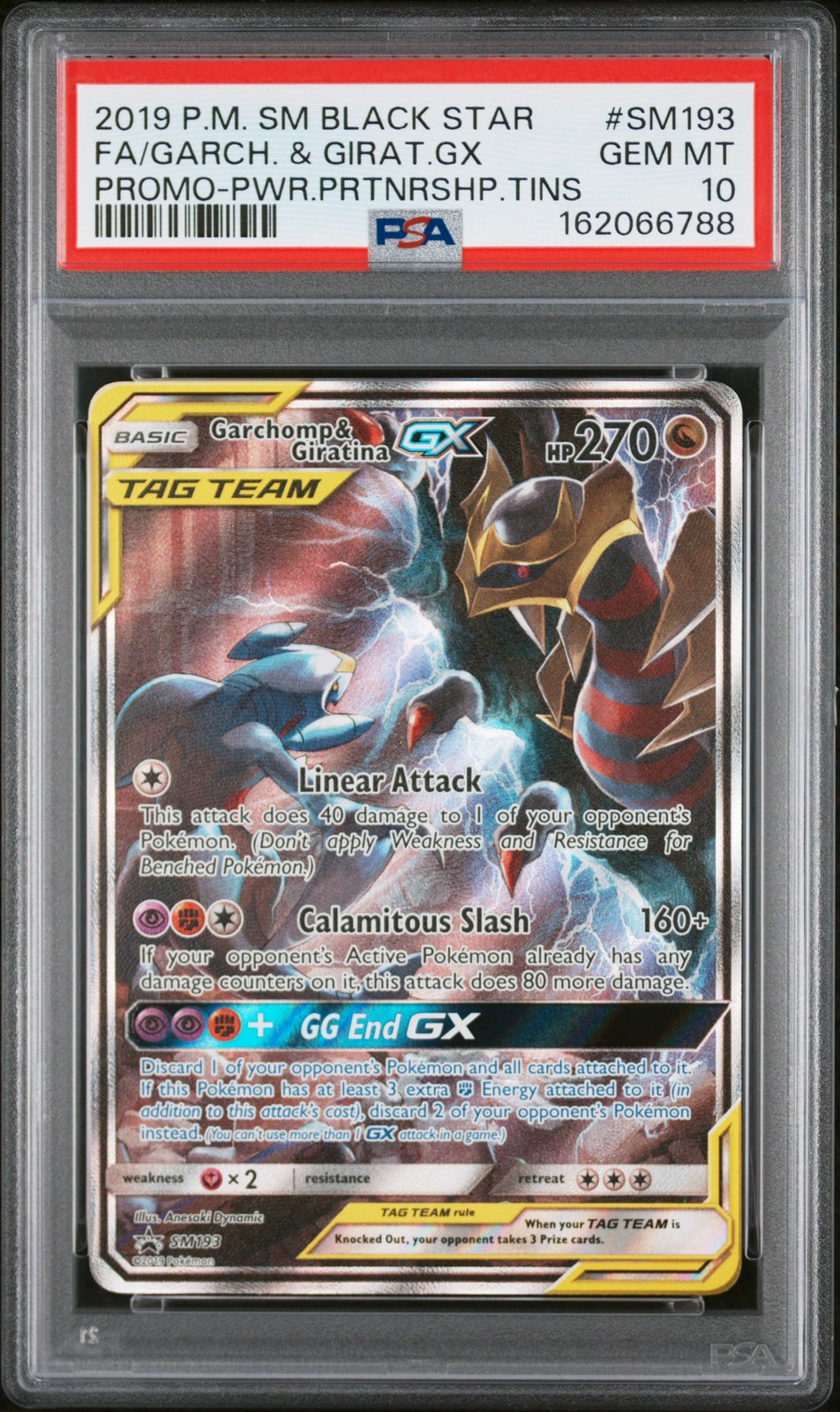 Garchomp & Giratina GX SM193 Tag Team Pwr Partnership Tin Promo GEM MINT PSA 10