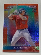 IVAN MELENDEZ diamondbacks 2023 Leaf Vivid #70 Red Mojo XRC 5/8 (H3)