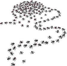 Gejoy 60 Pcs Plastic Flies Mini Realistic Fake Fly Bugs Bulk Prank Gift... 