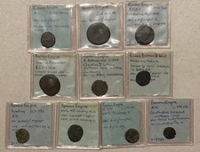 ANCIENT ROMAN COINS: LOT OF 10 COINS WITH ATTRIBUTIONS