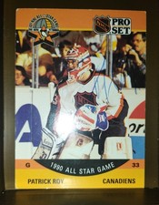 1990-91 Pro Set Patrick Roy All Star Game Signed Hockey Card # 359 AUTOGRAPHED