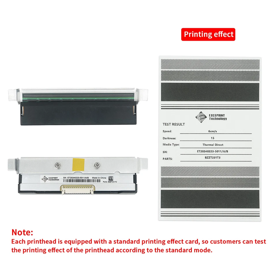 Repuesto de cabezal de impresión 300 ppp para impresora Zebra ZT111 ZT211 ZT231 P1123335-013 Foto 3 de 4