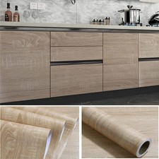 55cm Wood Grain Vinyl Wrap Self Adhesive Wallpaper for Furniture Door Worktop UK