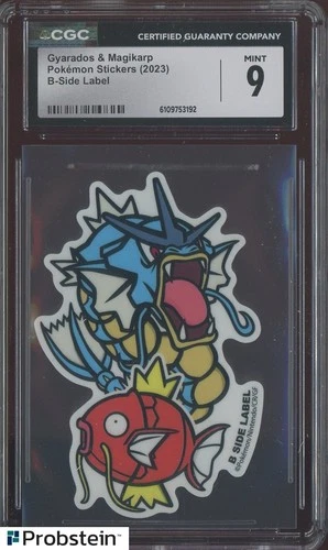 2023 Pokemon Stickers B-Side Label Gyarados & Magikarp CGC 9 MINT