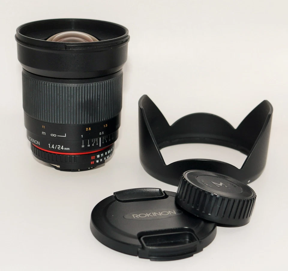Rokinon 24mm f/1.4 ED AS IF UMC Wide-Angle Lens for Nikon F (AE) - Open Box Mint - Image 4 of 4