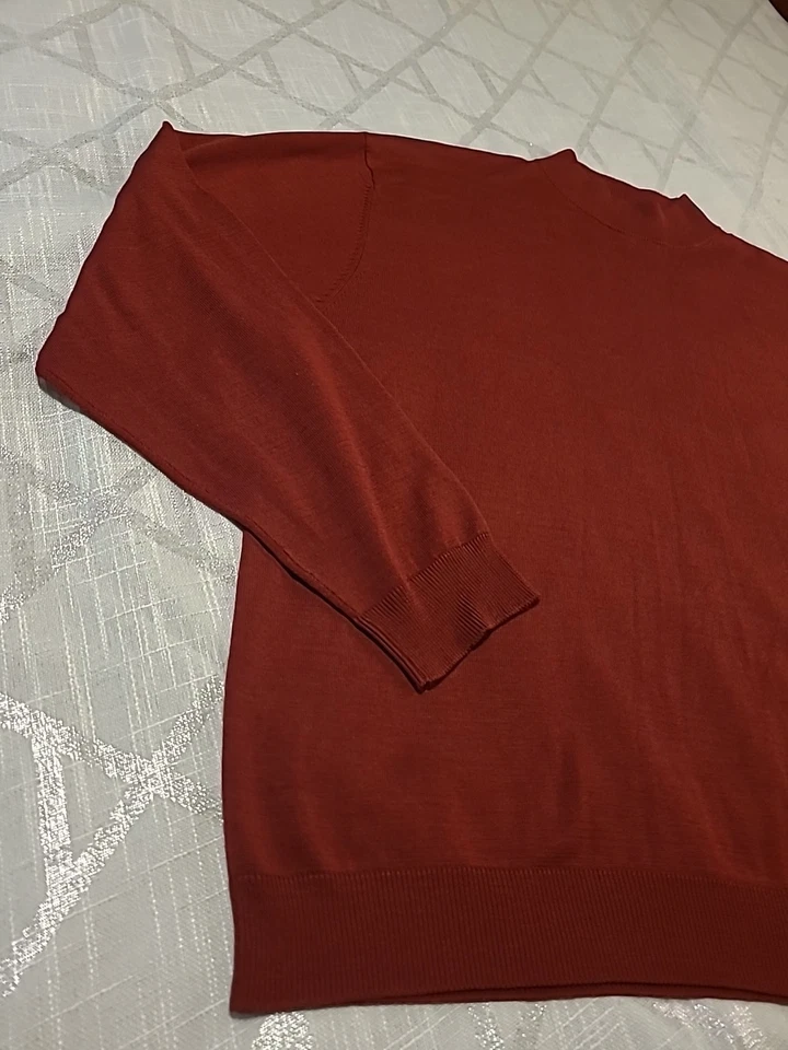 Cezani Shirt Mens Size XXL Silk Blend Mock Neck Fall Winter Classic - Image 3 of 4