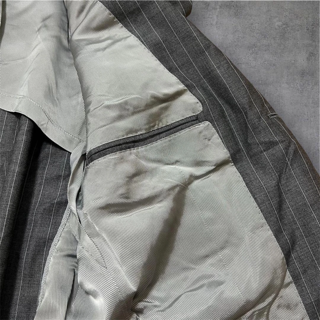 RING JACKET MEISTER Charcoal Gray Pinstripe Suit Set XL 52 Excellent condition image 8