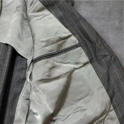 RING JACKET MEISTER Charcoal Gray Pinstripe Suit Set XL 52 Excellent condition image 8