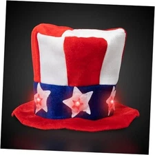Windy City Novelties - LED Uncle Sam Patriotic Hat with Stars 