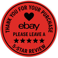 eBay Thank You Stickers 50 pcs 2 Leave a 5 Review Labels Red Round