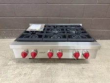 Wolf 36" Gas Range Top  - SRT366 - 6 Burners Stainless