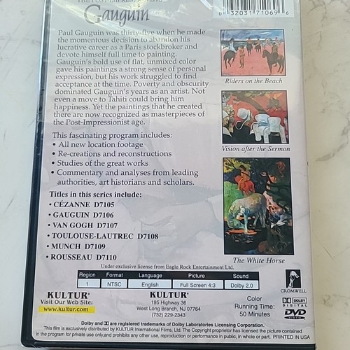 POST-IMPRESSIONISTS GAUGUIN NEW Sealed DVD The Great Artists Van Gogh, Munch - Foto 4 di 7