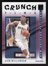 2021-22 Donruss #2 Zion Williamson Crunch Time Press Proof Purple