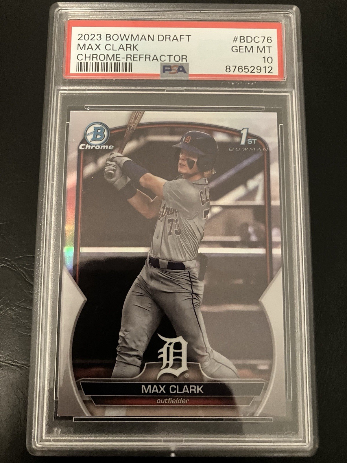 Max Clark (RC) - 2023 Bowman Draft Chrome Refractor #BDC76 - PSA 10⚾️🔥⚾️🔥