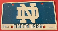 Nore Dame Fightin Irish Booster License Plate Indiana