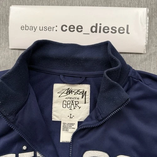 Stussy Men's Navy blue Full Zip Polyester Track Jacket Size L vintage large  image 3