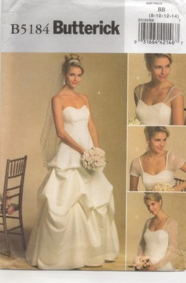 Butterick Schnittmuster 5184 Kleid Hochzeit Trägerlos Braut Größe 8 - 14 Neu