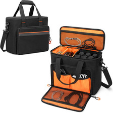 6 Slots Wireless Microphone Carrying Case, Mic Storage Bag with Thick Padding fo