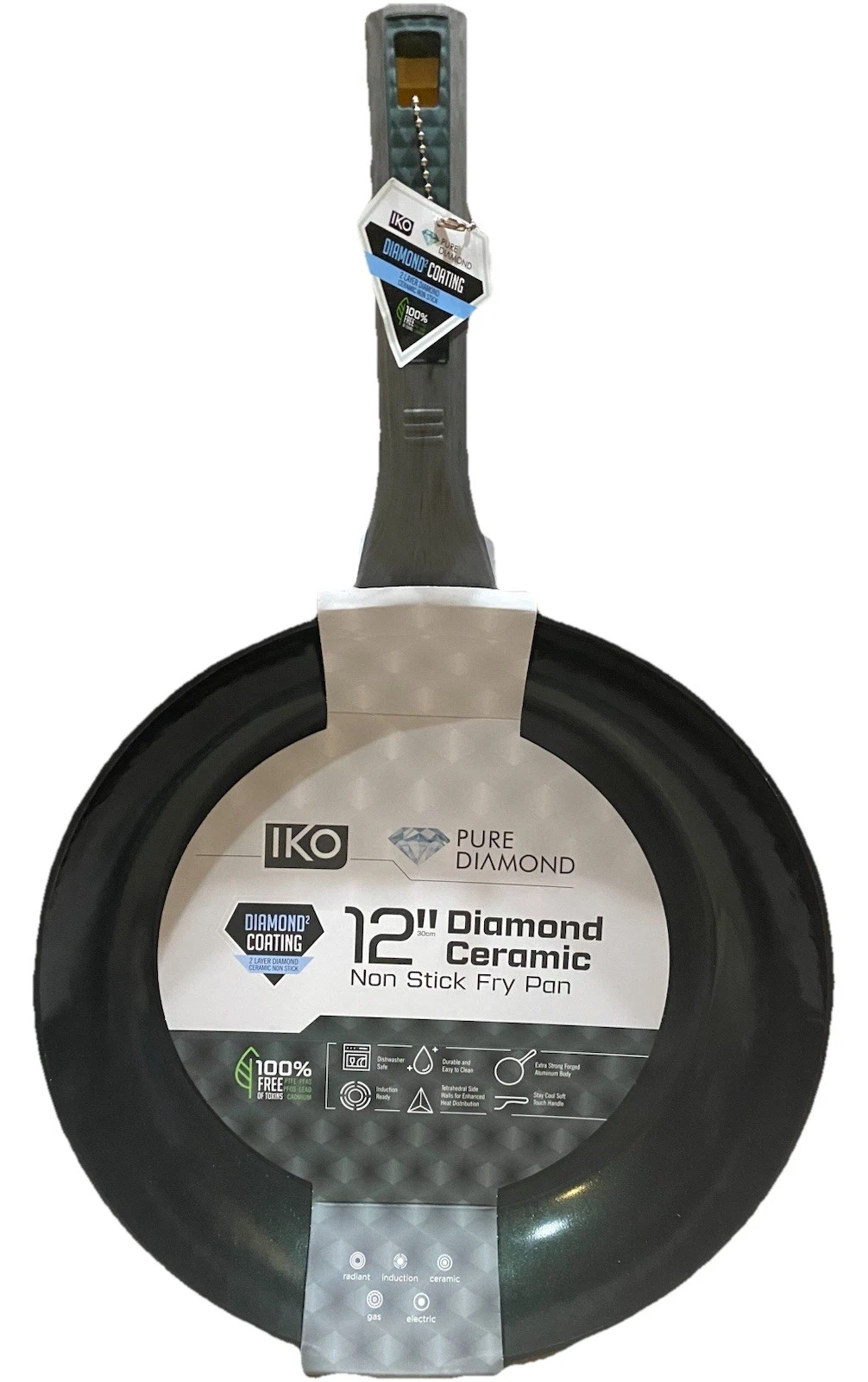 12" Diamond-Infused Ceramic Nonstick Frying Pan Best Toxin Free Skillet Ever