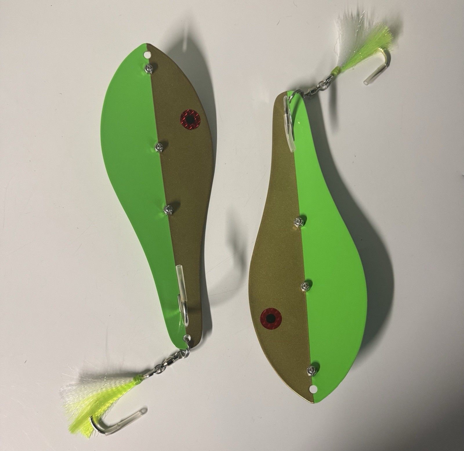 2 TGT Bunker Spoons Bronze & Chartreuse Powder Coated w/Rattles - Image 2