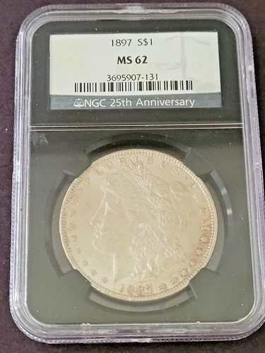 1897 Morgan Silver Dollar NGC graded MS62