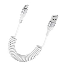 USB C iPhone 17 Pro Coiled Car Charger Cord i Phone 17 Pro Max Fast Charging Cab